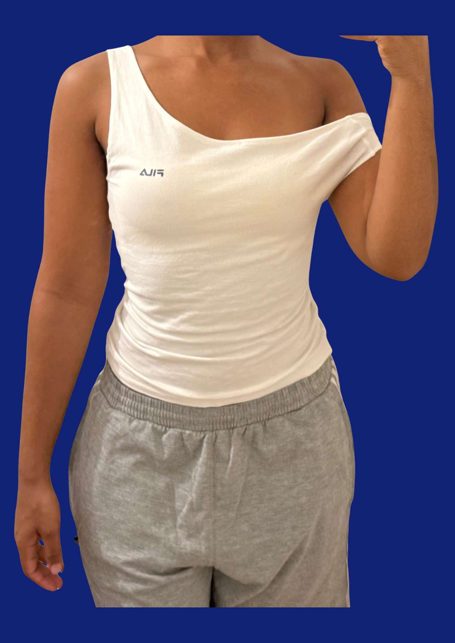 Top manche tombante Fila blanc upcyclé