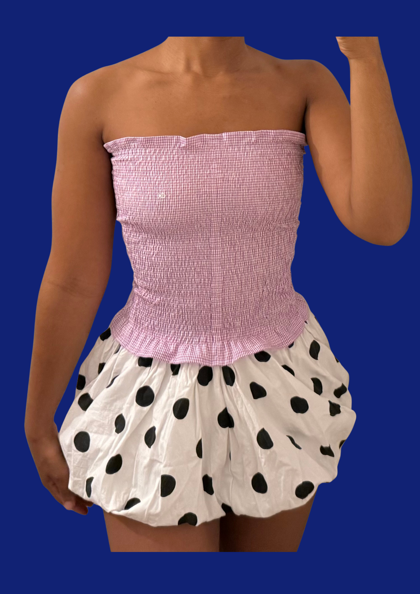 Top Calvin Klein avec smokes lilas upcylcé