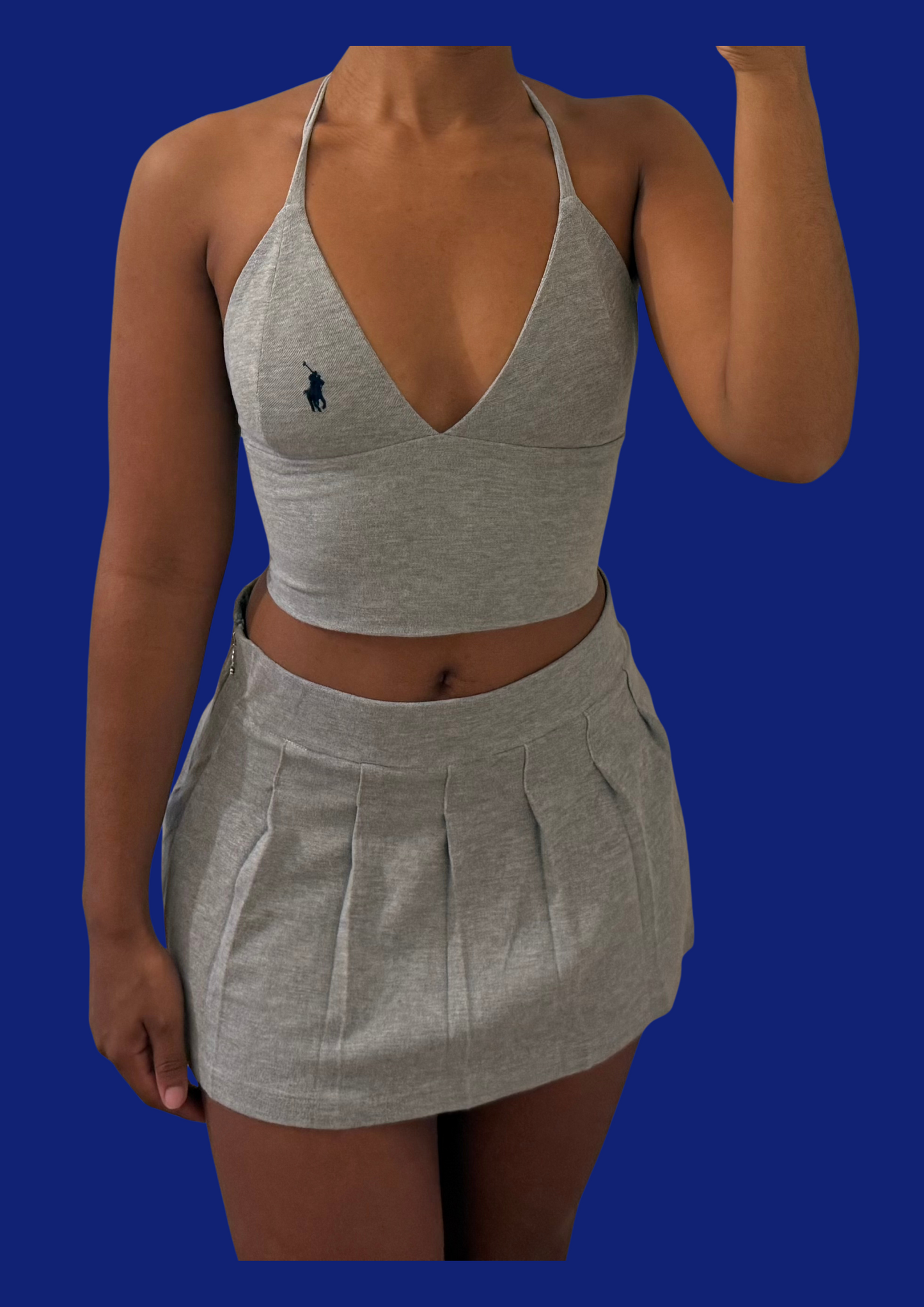 Ensemble bralette minijupe Ralph Lauren upcyclé