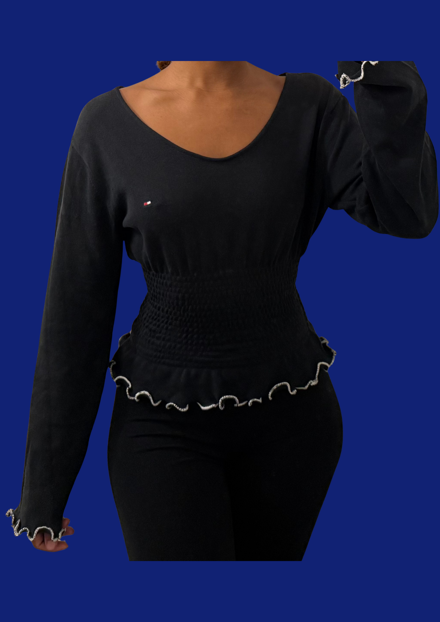 Pull cintré noir Tommy Hilfiger