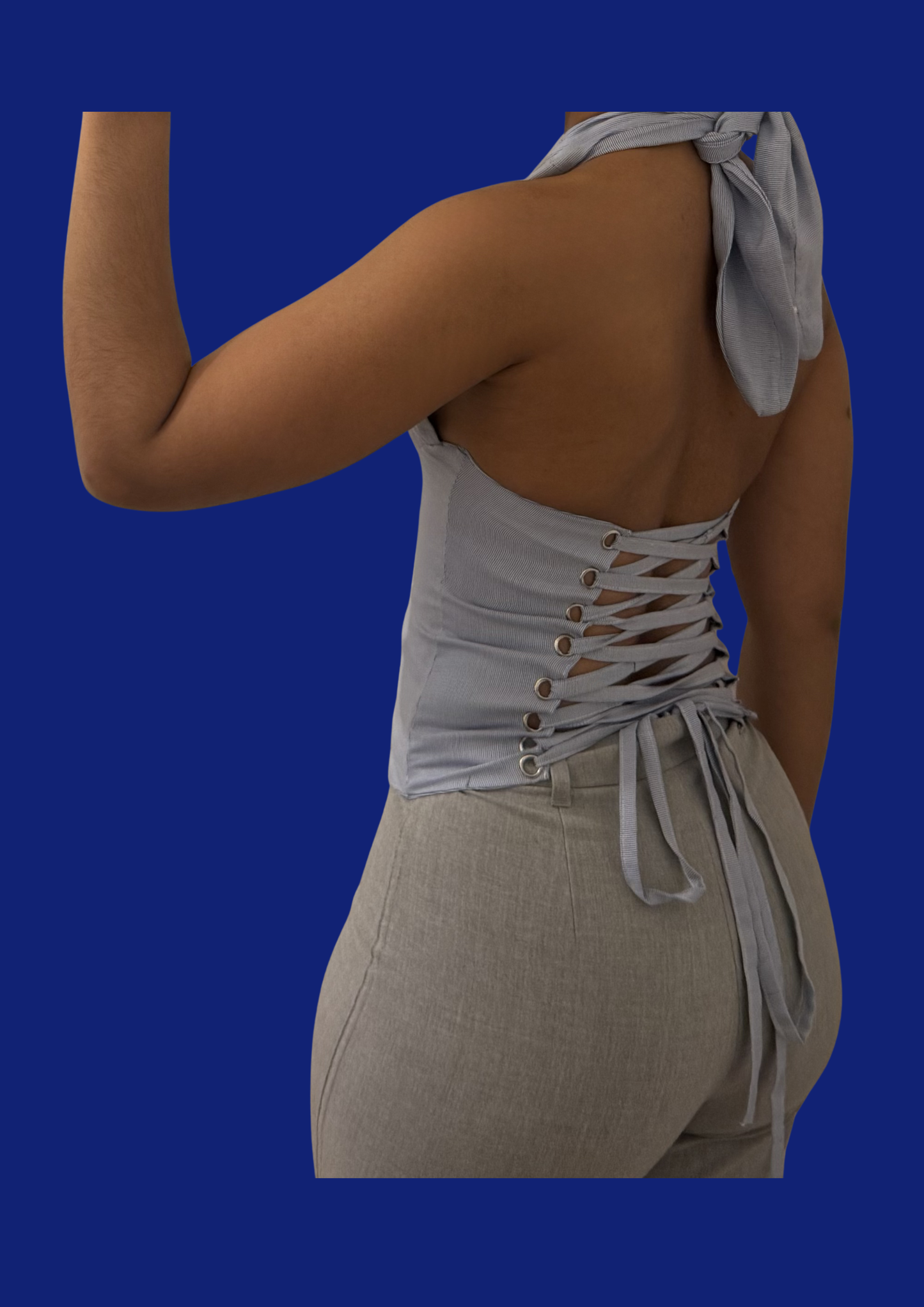 Corset bralette bleu clair Ralph Lauren upcyclé