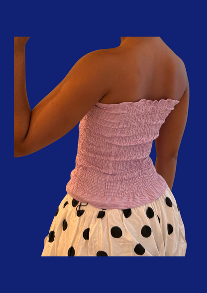 Top Calvin Klein avec smokes lilas upcylcé