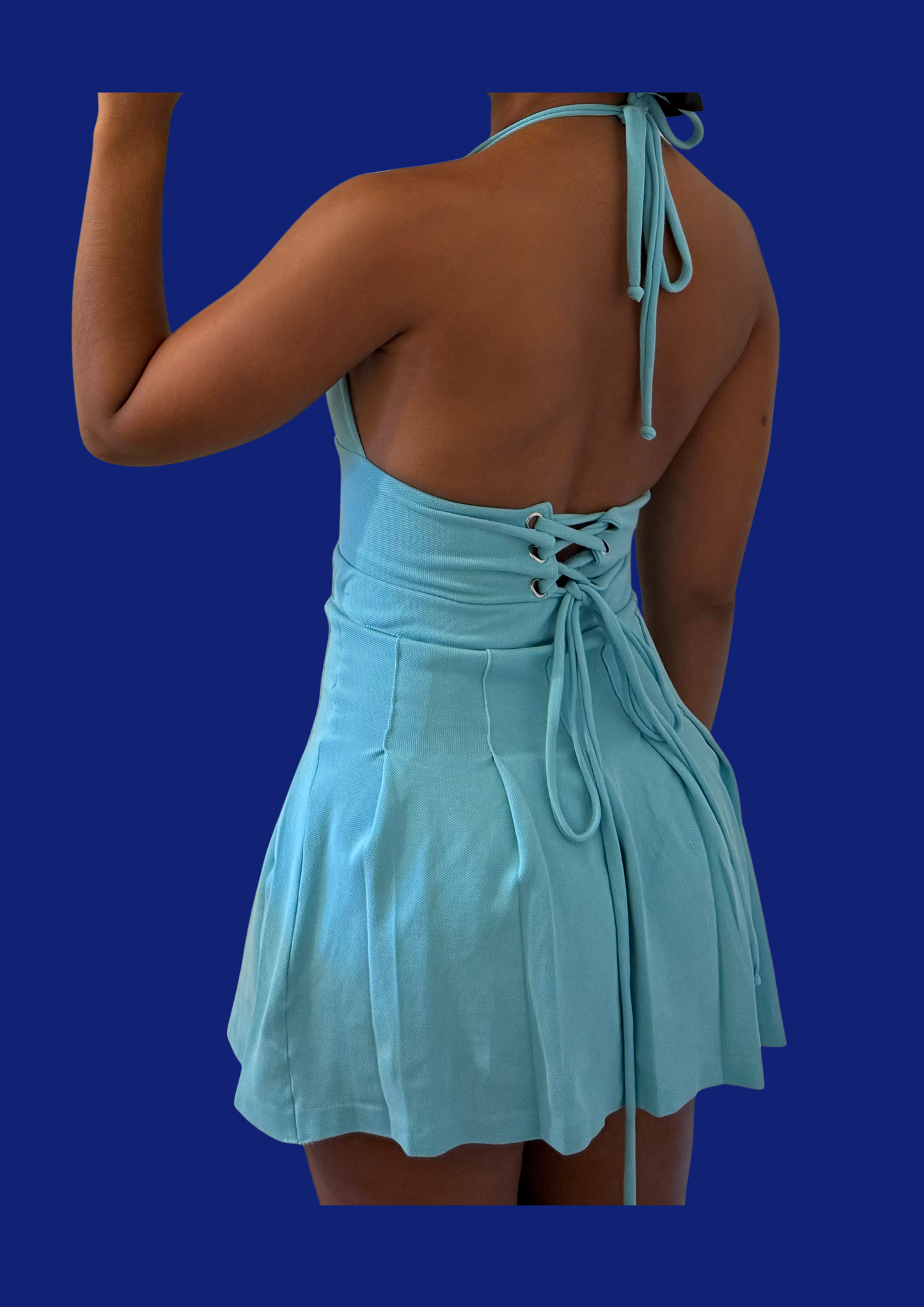 Ensemble bralette jupe Ralph Lauren bleu upcyclé