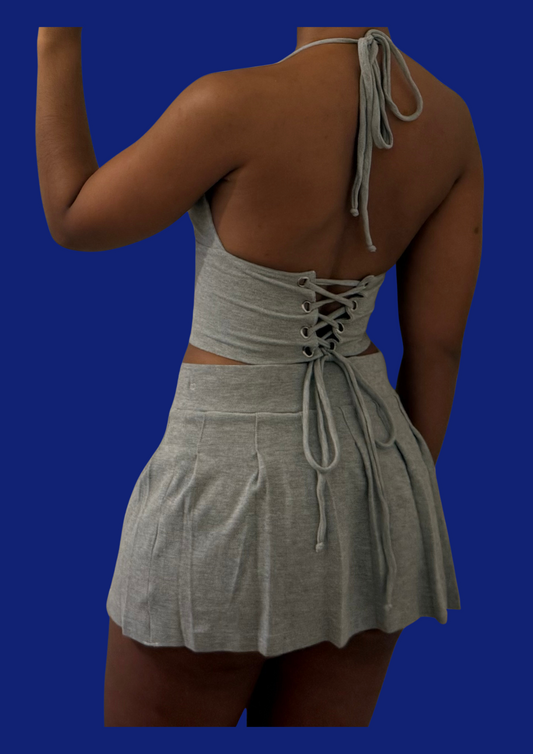 Ensemble bralette minijupe Ralph Lauren upcyclé