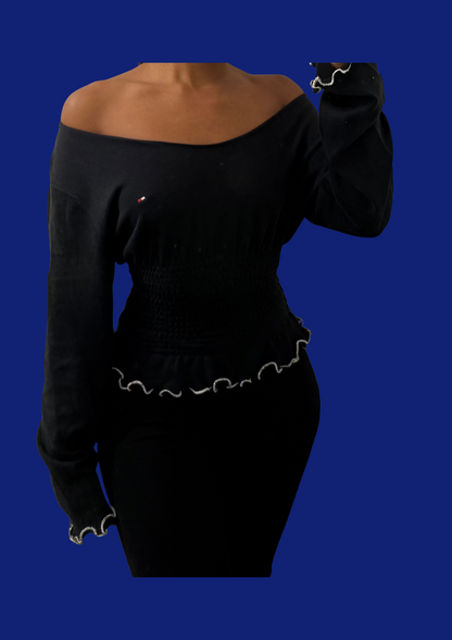 Pull cintré noir Tommy Hilfiger