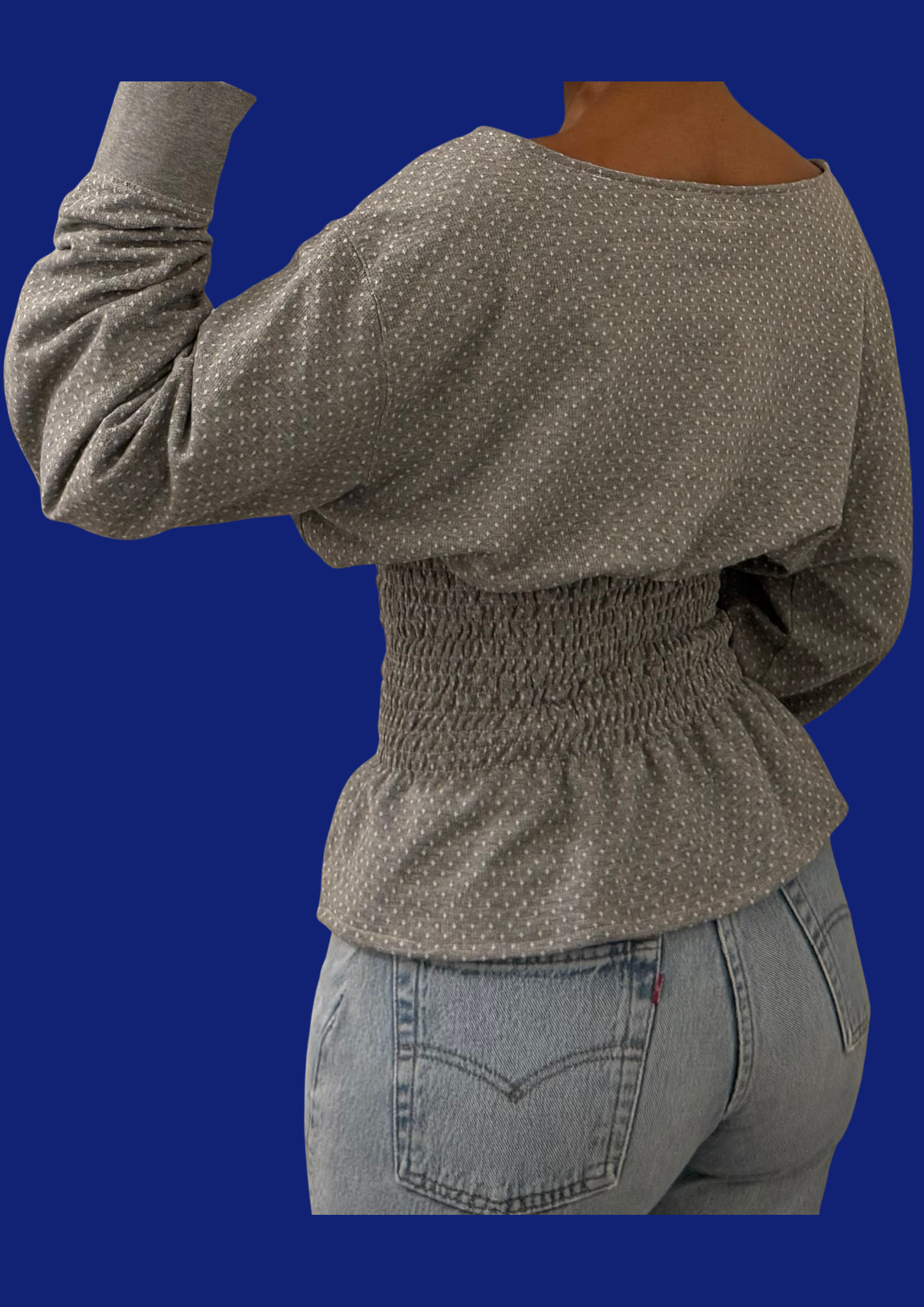 Pull cintré gris Tommy Hilfiger upcyclé