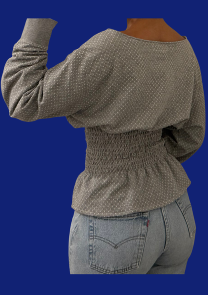 Pull cintré gris Tommy Hilfiger upcyclé