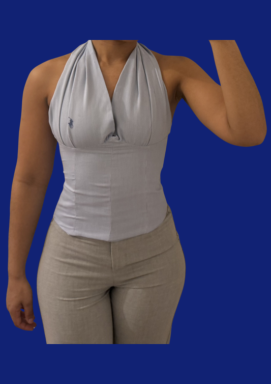 Corset bralette bleu clair Ralph Lauren upcyclé