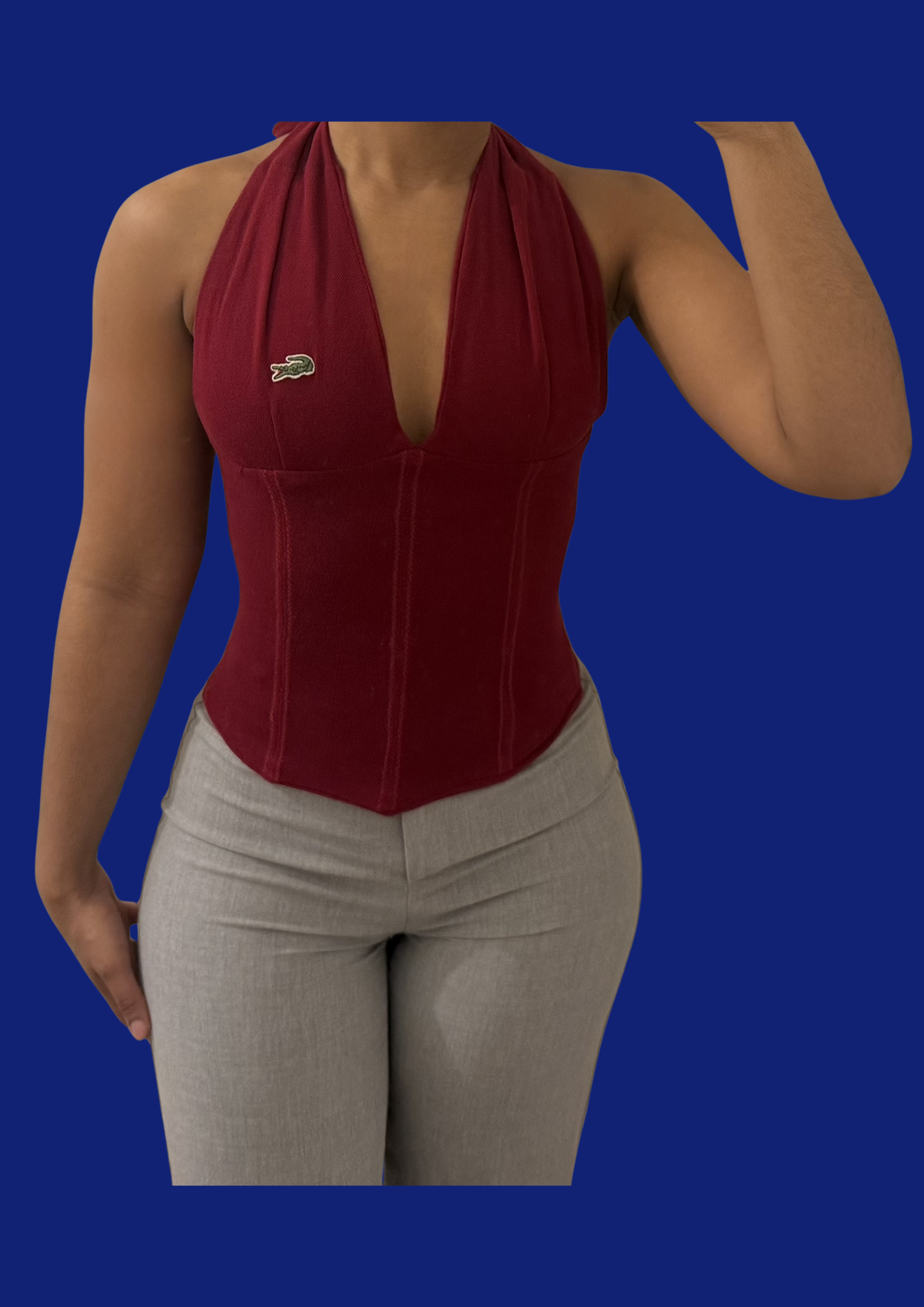 Corset bralette Bordeaux Lacoste upcyclé