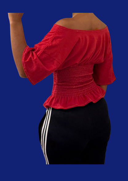 Top cintré rouge Nike upcyclé