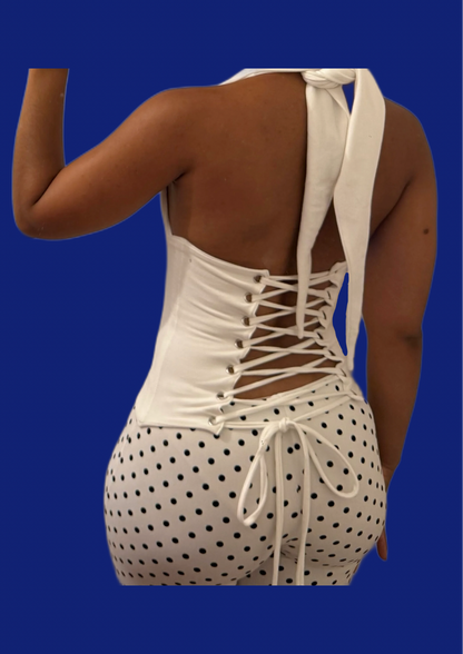 Corset bralette Blanc Ralph Lauren upcyclé