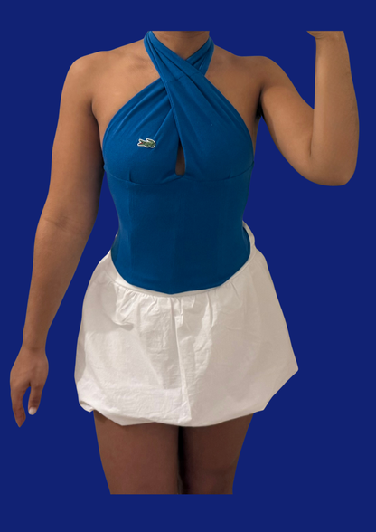 Corset bralette bleu Lacoste upcyclé